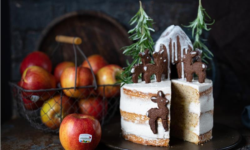 Torta di mele invernale con crema alla cannella