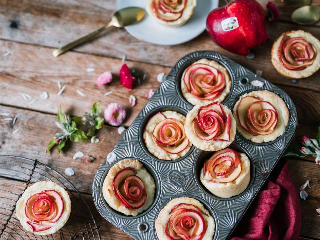 Muffins con rose di mele