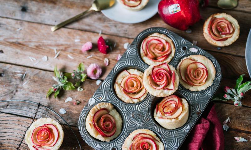 Muffins con rose di mele