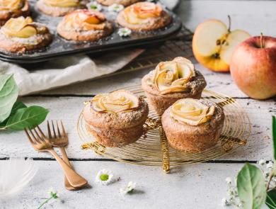 Muffin con rose di mele