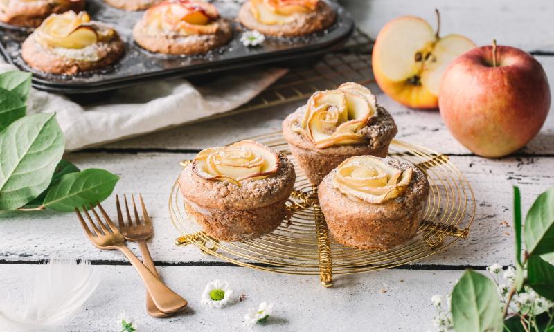 Muffin con rose di mele